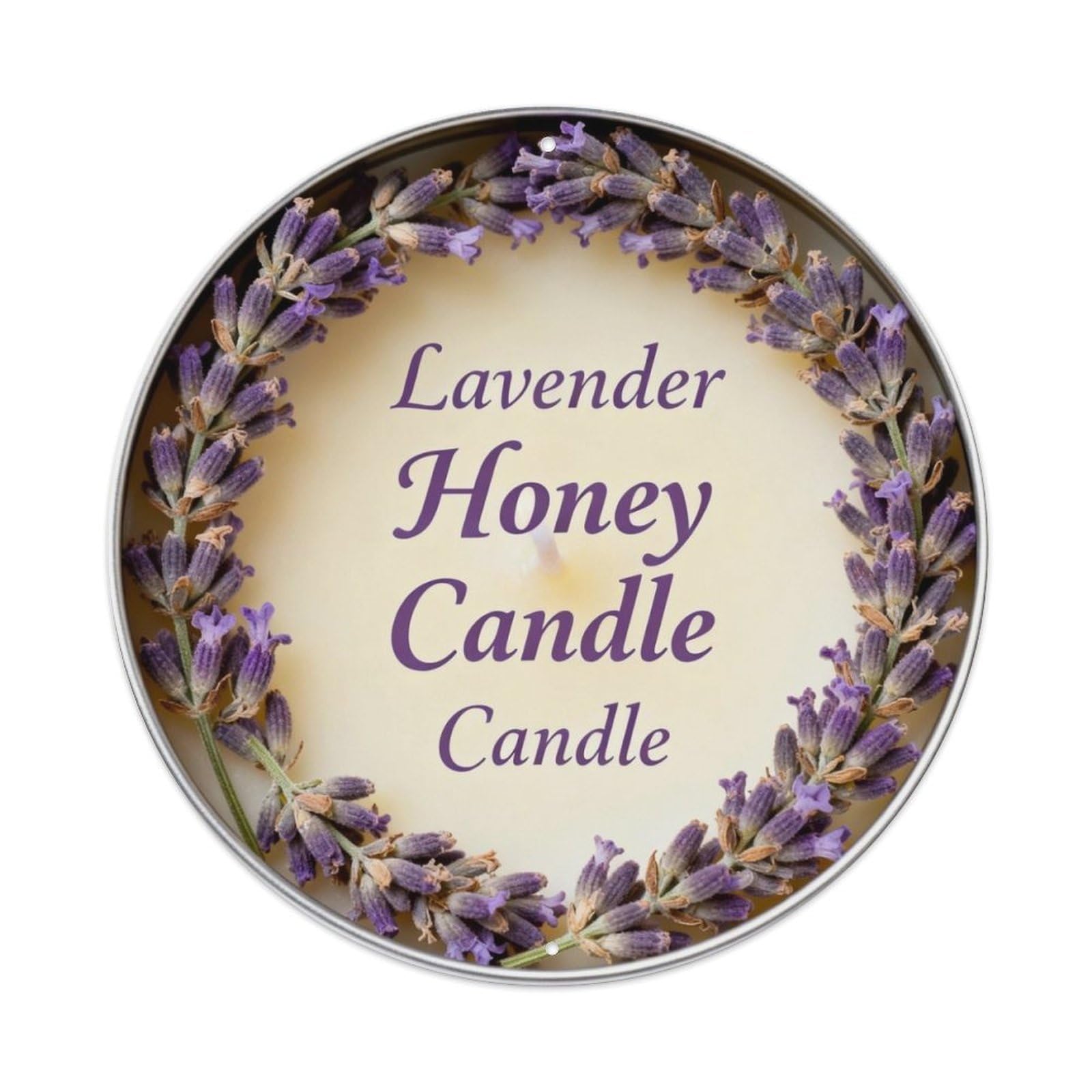 Lavender Honey Candle Metal Tin Sign Plaque