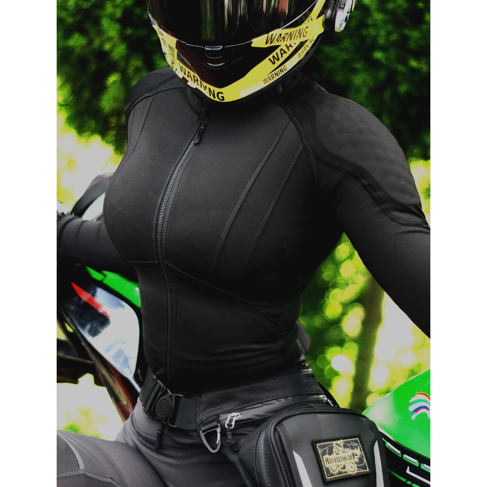 Giacca Moto Estiva Donna con Protezioni CE Rimovibili, Top Ibrido Palestra Fitness Riflettente Equipaggiamento Protettivo Camicia Snellente Traspirante per Pendolare Urbano Sport