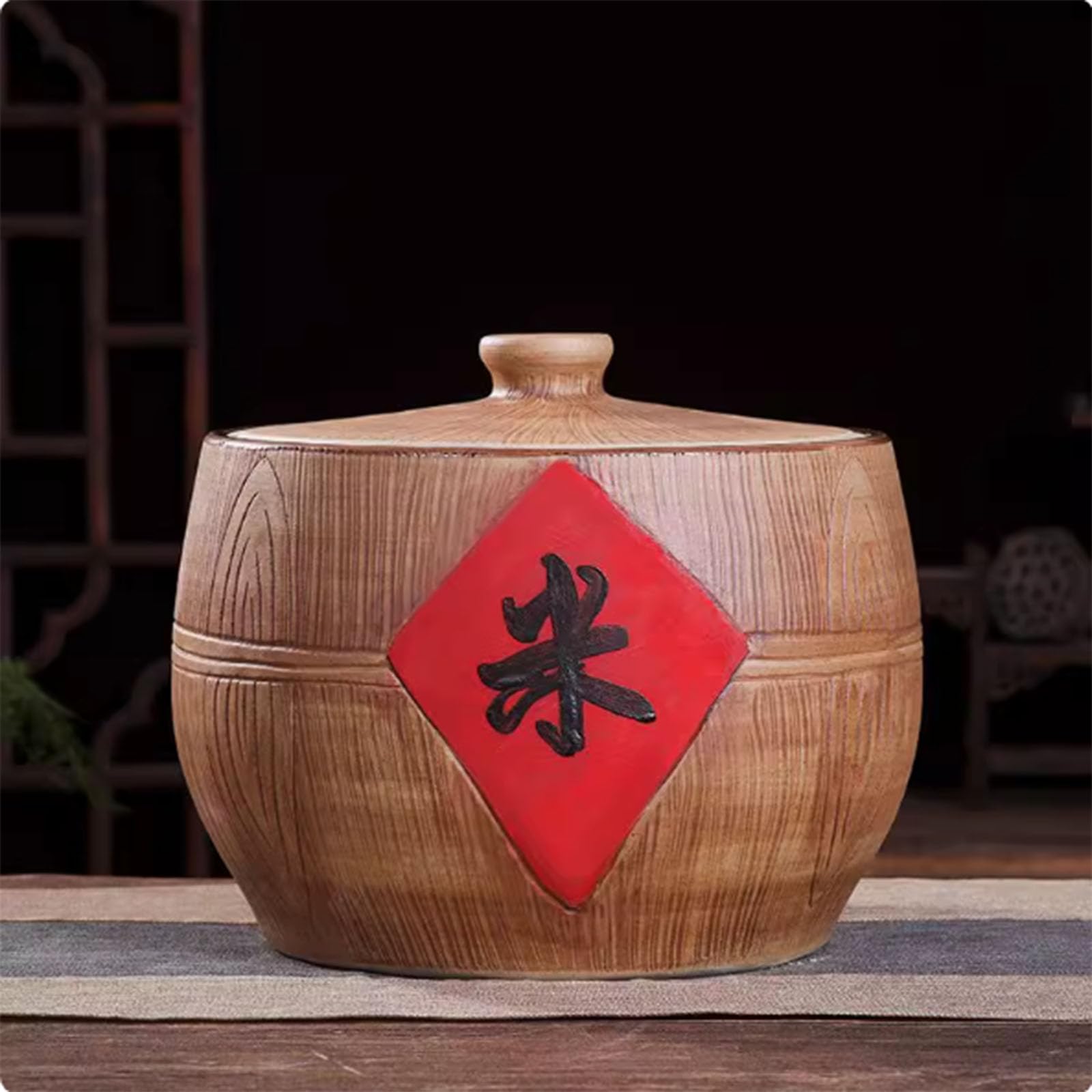 Ixtregzjkm A Ceramic Rice Storage,Cereal Containers Storage,Ceramic Dispenser Container, Ceramic Rice Jar With Lid,Chinese Ceramic Rice Jar ,Ceramic Rice Jar,Ceramic Rice Container,Food Storage Barrel 5/10/15Kg