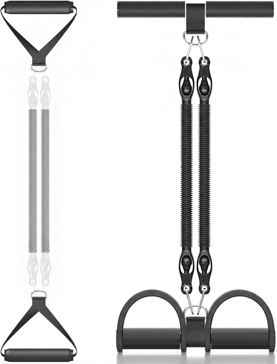 Multifunction Tension Rope, 2 Tubes Stretch Yoga Pedal Tension Strap, Adjustable Resistance, Tension Rope Fitness Equipment