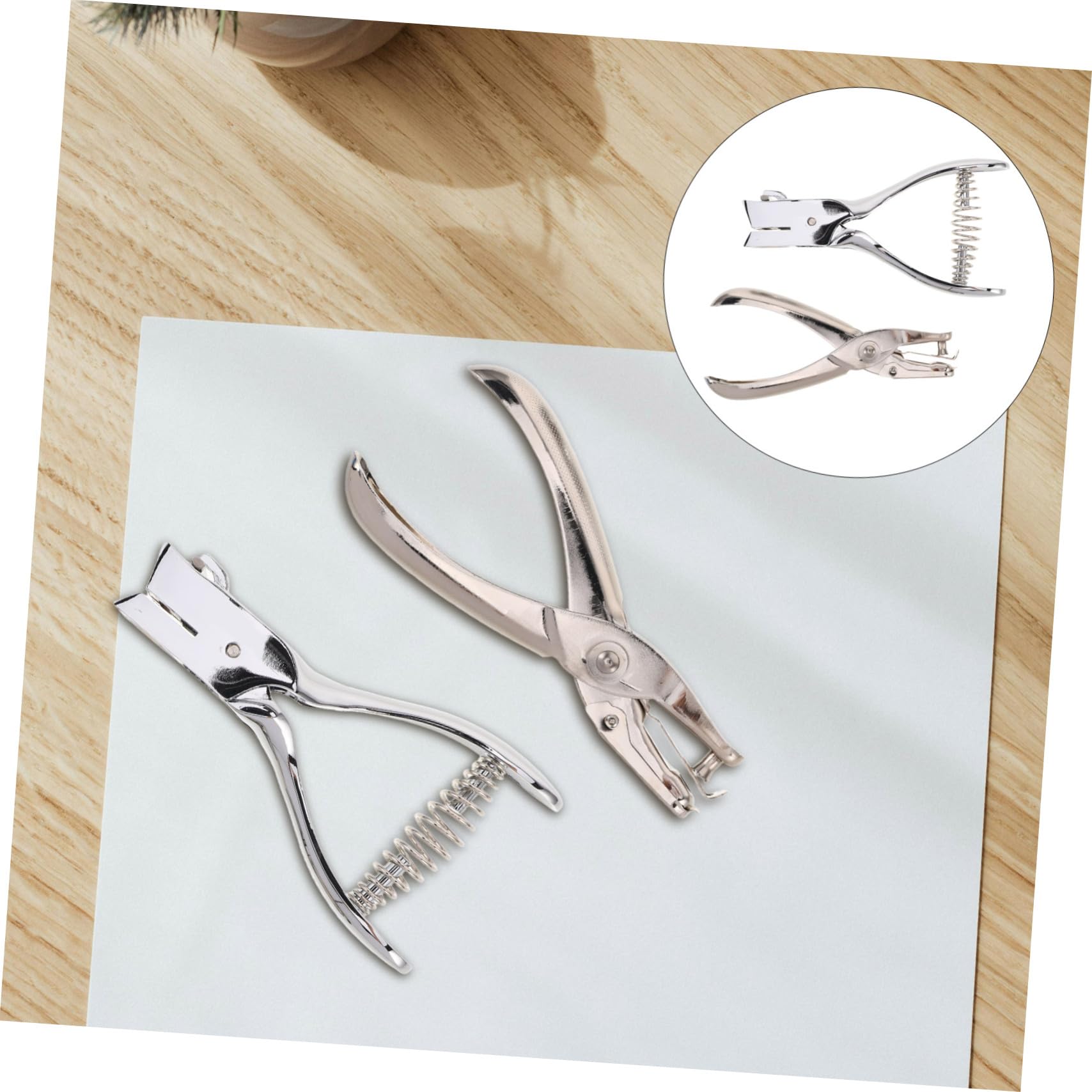 SHINEOFI 2stücke Metall Lochzange für Papier Ausweise und Etiketten Handlicher Einzellocher für Bastelarbeiten und Bürobedarf Langlebig und Präzise