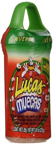Lucas Muecas paleta con sabor a sandía y chile en polvo. Dulce mexicano 10 piezas