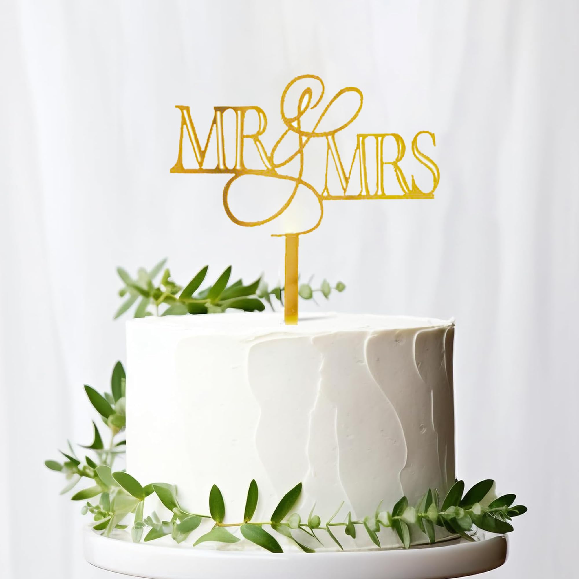 Totelux Tortenaufsätze 'Mr And Mrs' – Aus Acryl, Goldfarben, 2 Stück, Für Hochzeit & Feiern