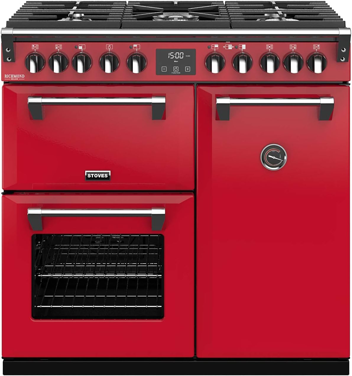 Stoves Colour Boutique Collection Richmond Deluxe S900DF CB 90cm Dual Fuel Range Cooker - Hot Jalapeno