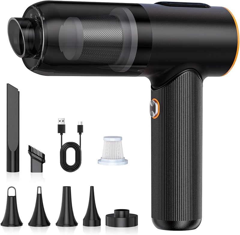 Car Vacuum Cleaner, 20000Pa Suction Power Handheld Vacuum Cleaner, 4-in-1 Portable Car Vacuum with 2 Suction Modes, Cordless Mini Vacuum with Type-C Charge for Car, Home, Office Desk, Keyboards