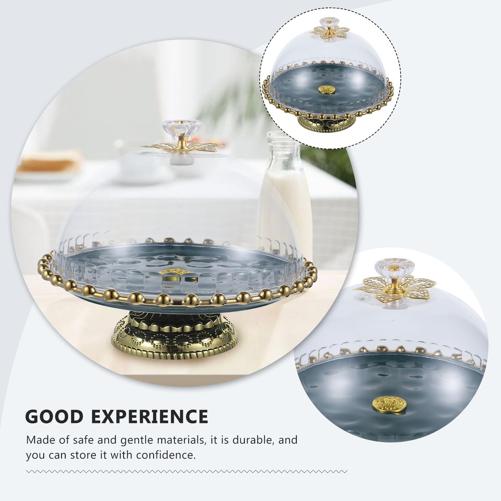 Plateau à Gâteau en Céramique Blanc 1 Set, Présentoir Élégant