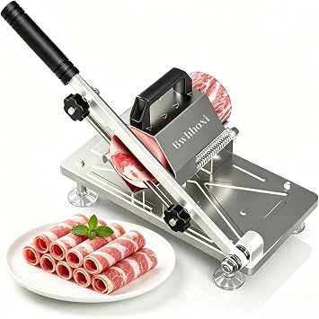 Manual Frozen Meat Slicer Bwhhoxi Upgraded Stainless Steel Compact for Home