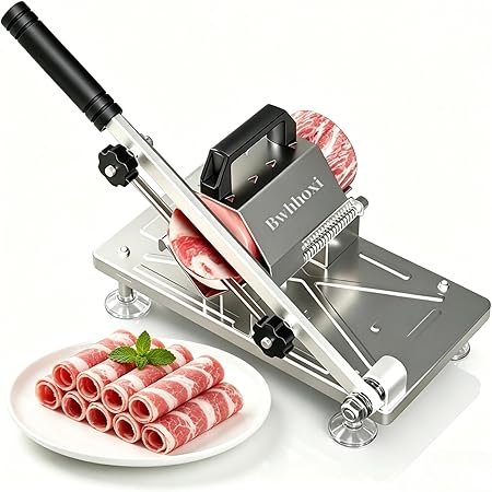 Manual Frozen Meat Slicer, Upgraded Stainless Steel Meat Cutter for