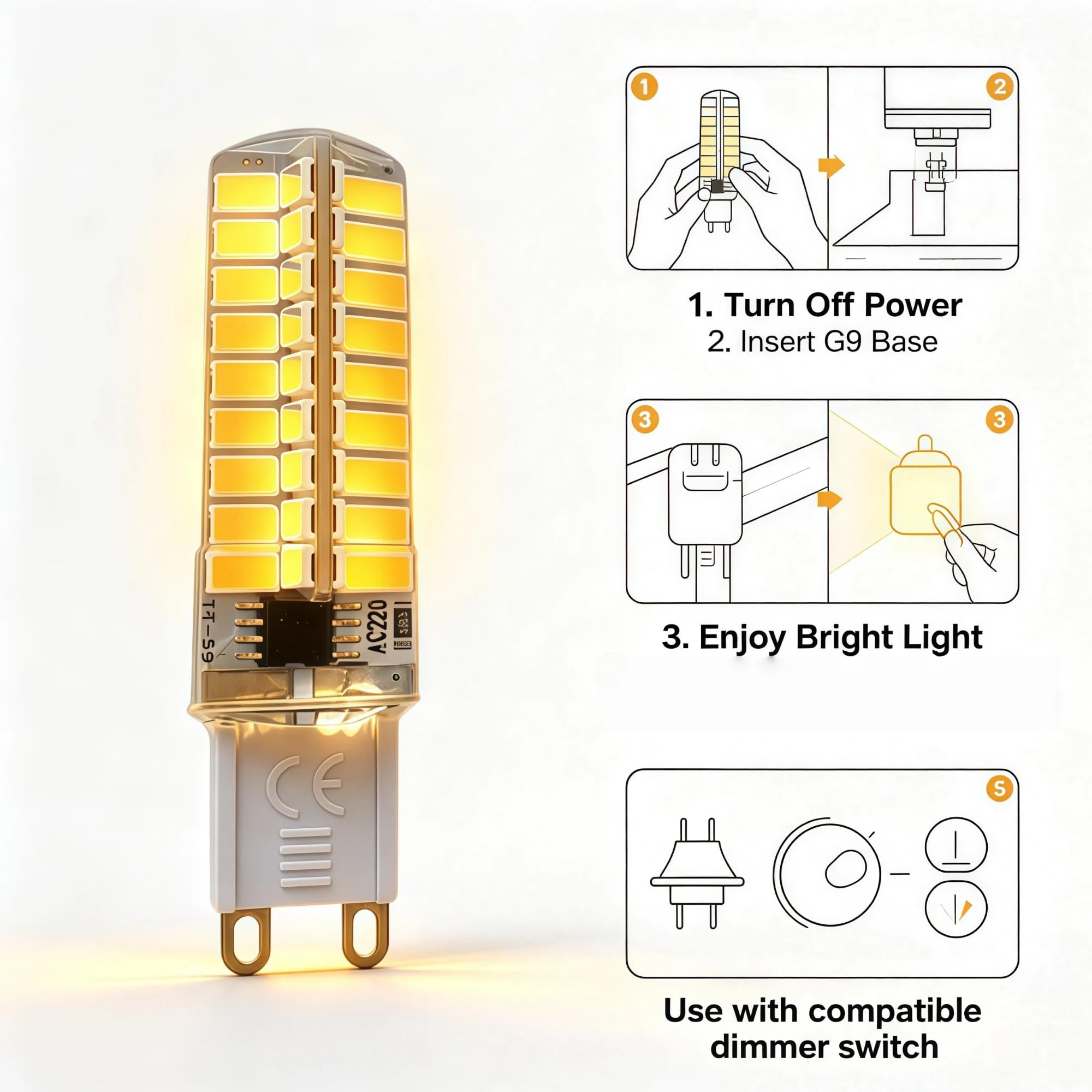 220v G9 führte 2700k-6000k 10pcs Silikon 12W weißes Licht