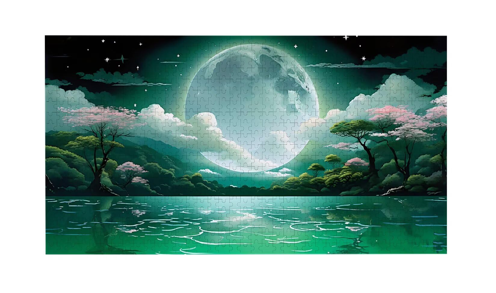 Puzzle dla dorosłych 900 elementów Jezioro Księżyc 87 x 34 cm Niemożliwe Trudne Wyzwanie, Puzzle dla dorosłych Gra edukacyjna Wyzwanie Zabawki 900 elementów Puzzle dla dorosłych, kreatywna rozrywka
