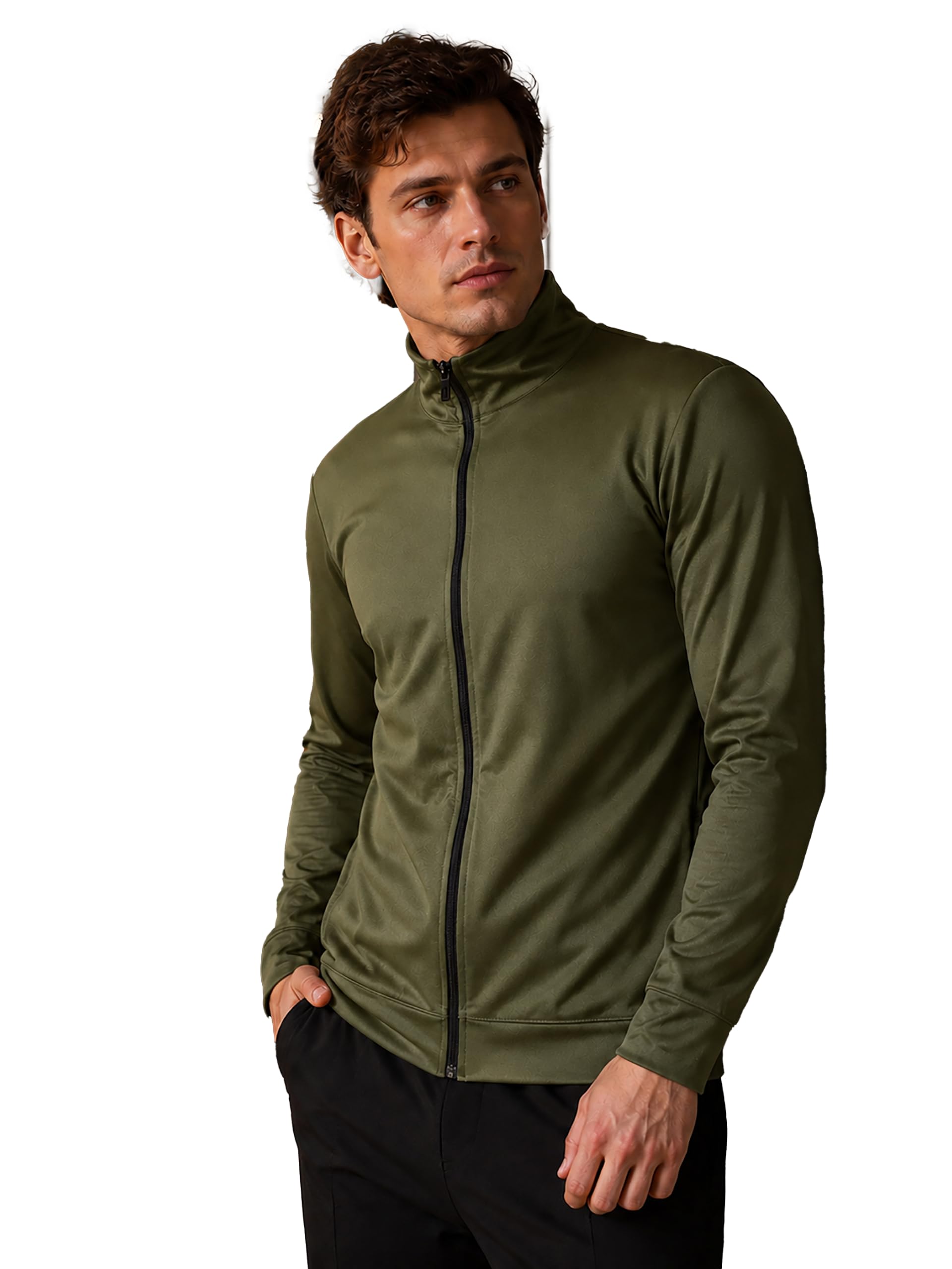Glito Polyester Solid Sports Jacket for Men | Stand Collar | Full Sleeves | Zip Closure | Side Seam Pockets | Regular Fit | Winterwear Jacket For Men-picture-11