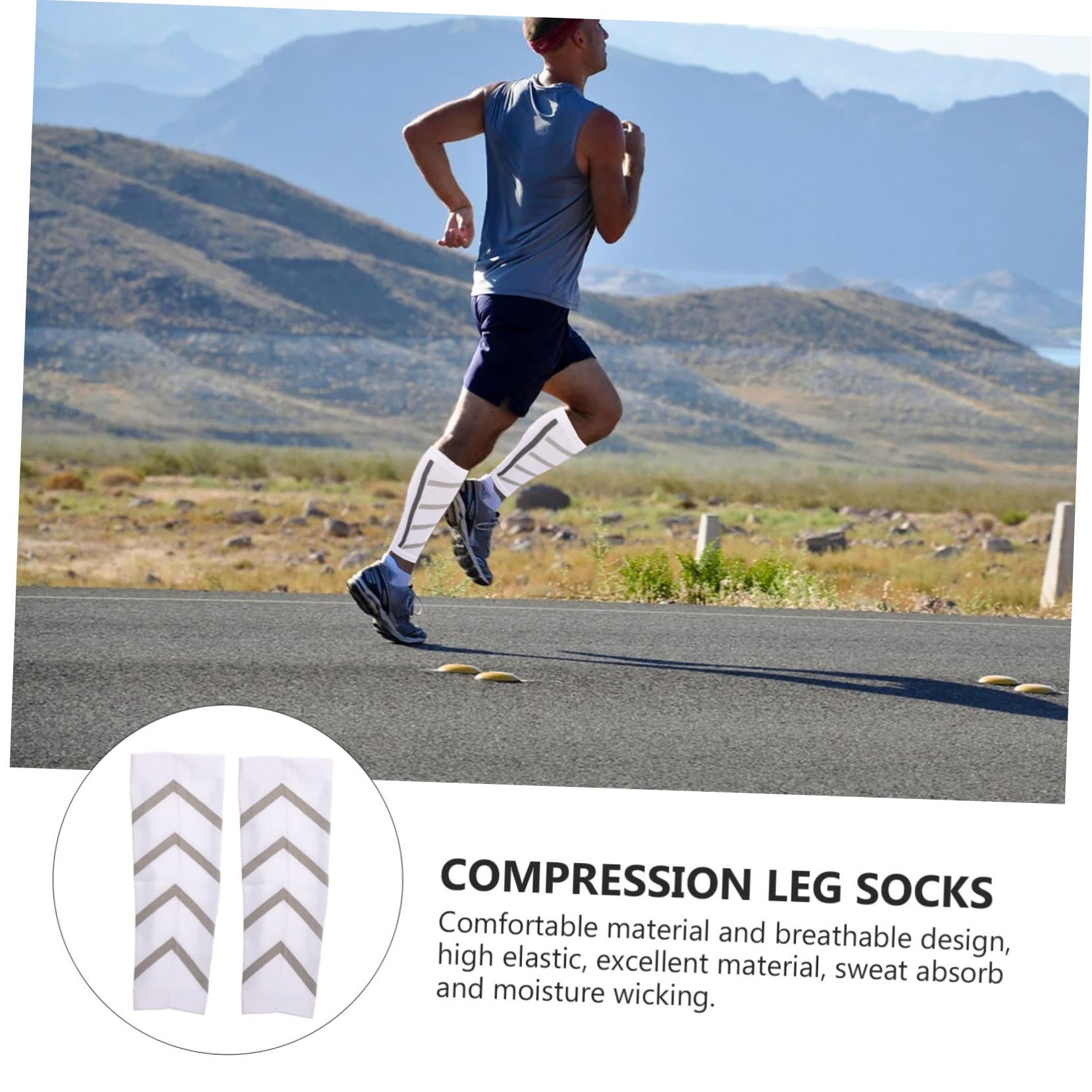TOVINANNA Calf Compression Socks Men Elastic Sports Leg Socks Breathable Calf Stockings Leg Support Braces