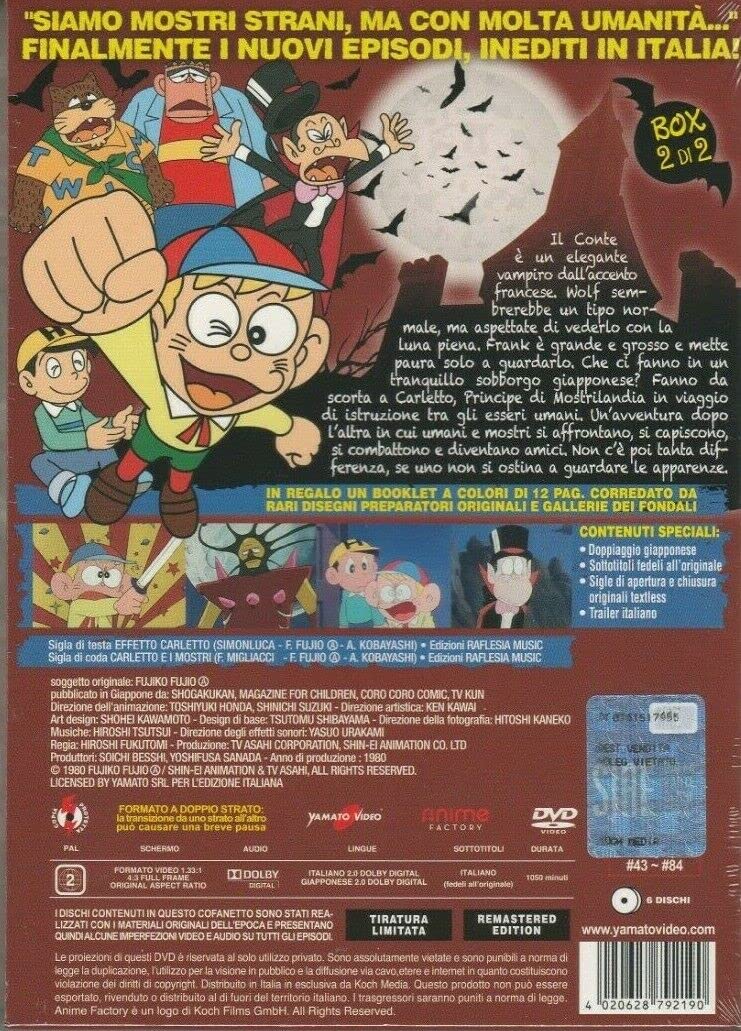 CARLETTO IL PRINCIPE DEI MOSTRI KAIBUTSU KUN prima + seconda parte serie completa 14 dvd x 2 box
