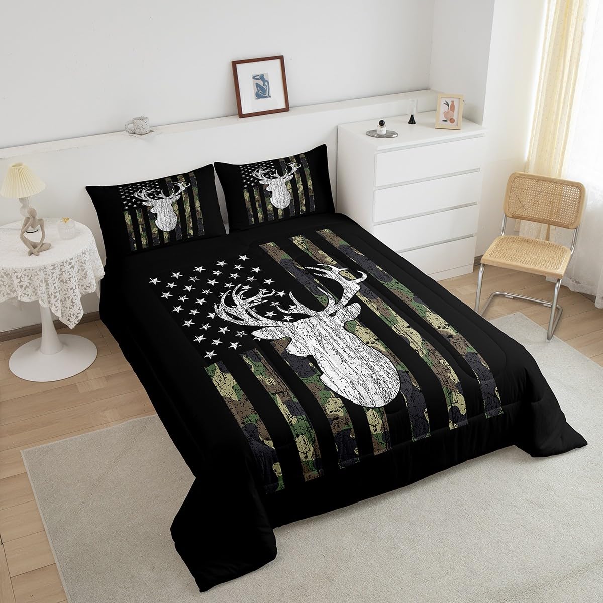 Deer Camo Comforter Set - Queen Hunting Bedding -4 Deer Camo Comforter Set - Queen Hunting Bedding -4