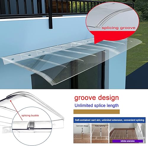 Miniatura 6 de Toldo invisible para ventana, toldo para puerta, toldo arqueado para puerta superior, toldo de entrada para patio al aire libre, cubierta de