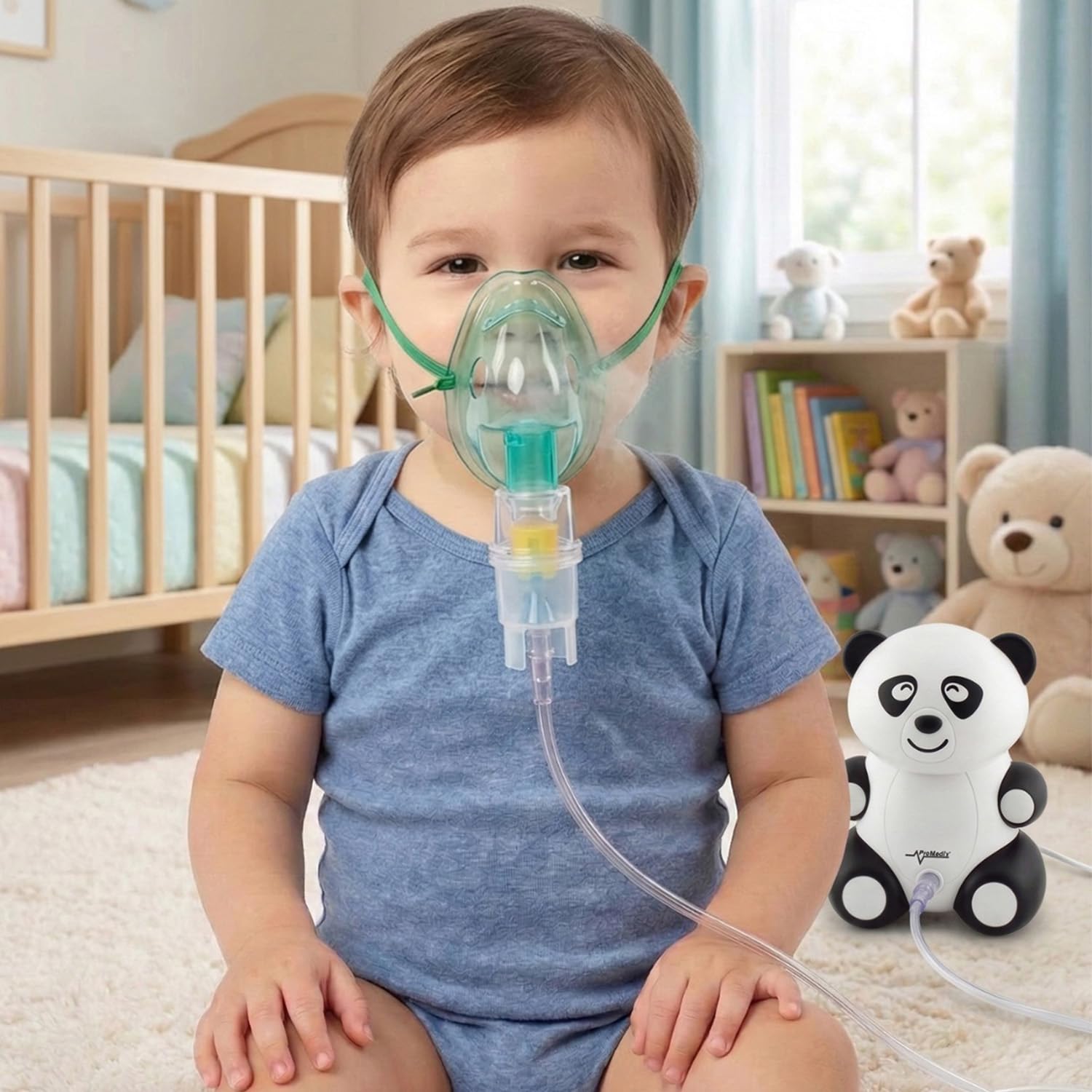 PR-812 - Nebulizador compresor de aire, Panda sonriente para niños