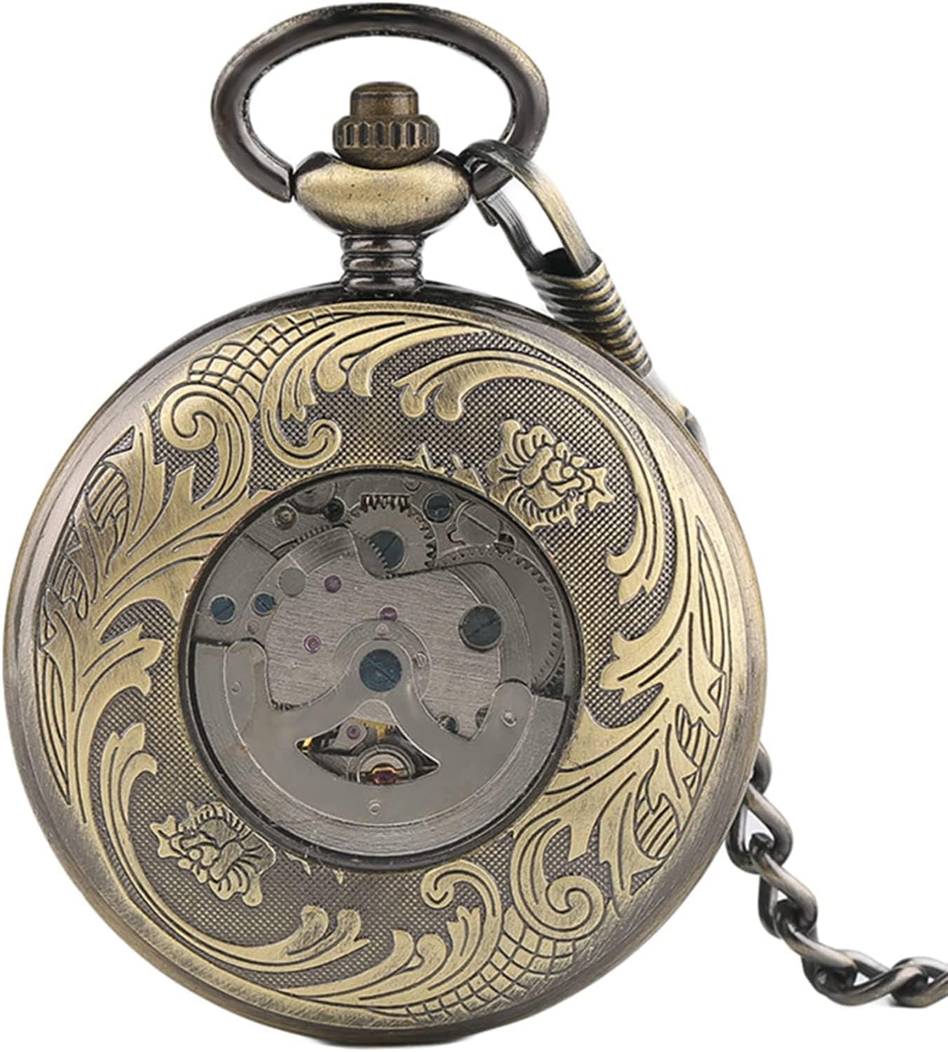 Pocket Watch Watch with Chain Luxury Automatic Mechanical Pocket Watch Men Hollow Women Watches Exquisite Vintage Retro Clock Gift Vintage