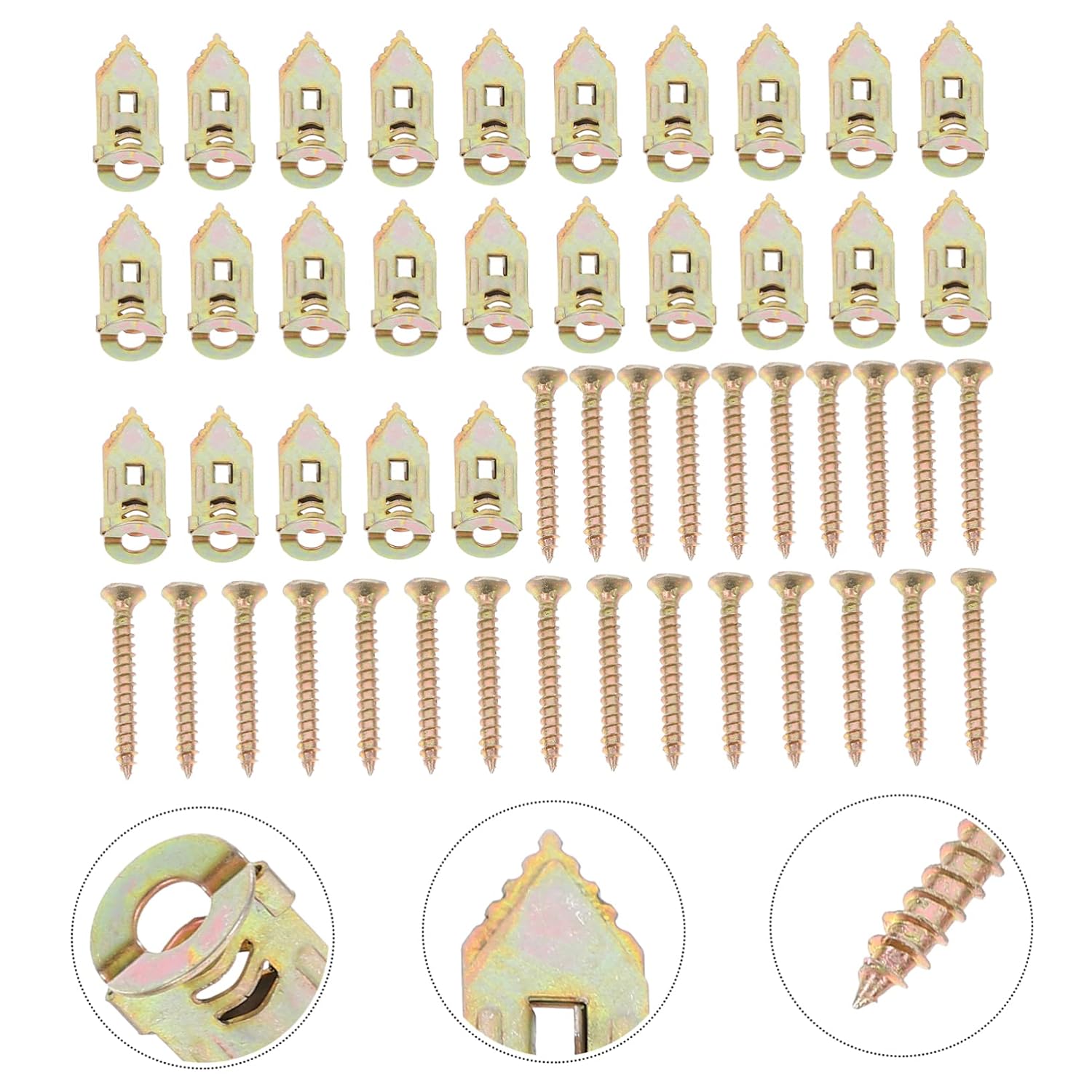50pcs Self-Drilling Drywall Anchors Wall Anchors Expansion Screws Hollow Wall Quick Installation