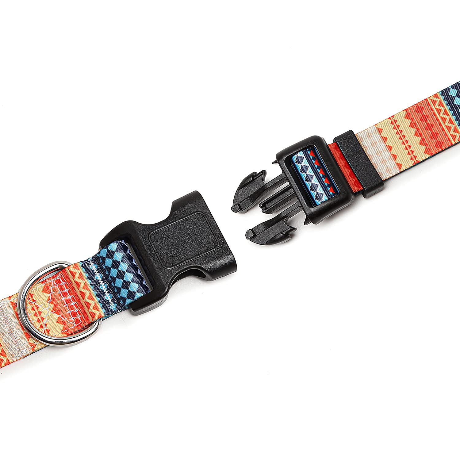 Adjustable Dog Collar with Patterns, Ultra Comfy Soft Nylon Breathable Pet Collar for Small Medium Large Dogs (L, Floral Orange) — view 205