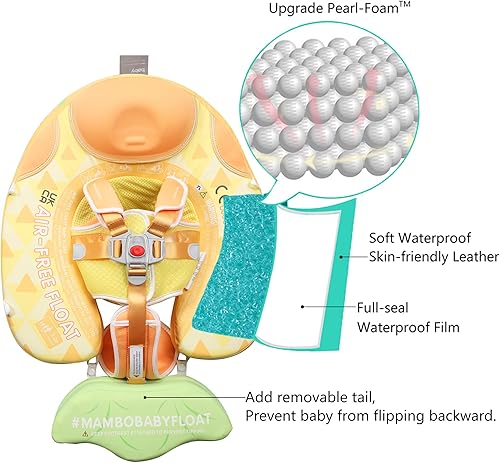 Miniatura 99 de Mambobaby Flotador de natación para bebé con toldo sólido para piscina, entrenamiento de natación, flotadores de agua sin aire, flotador de agua