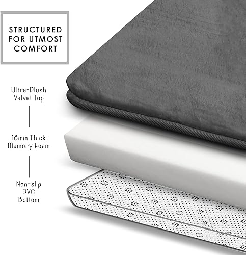 Miniatura 5 de Clara Clark tapete para baño, regadera o tina, de gomaespuma, negro, antiderrapante, Gris, S L