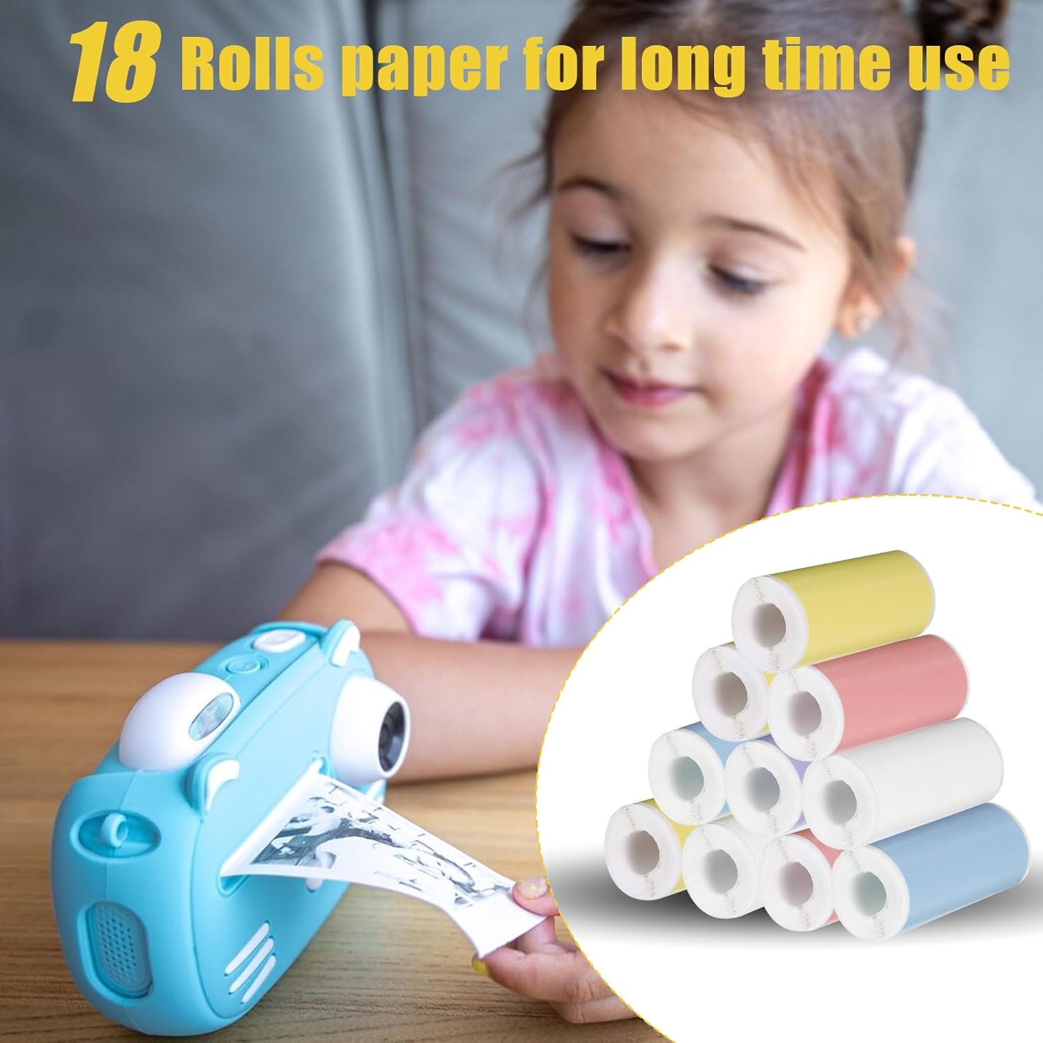 18Rolls Thermal Sticker Paper for Mini Printer Sticker Maker,57 X 25mm-6 Color,Self-Adhesive Mini Printer Paper, Thermal Labels for Most Pocket Printer,Glossy Thermals Printers Papers - Image 3