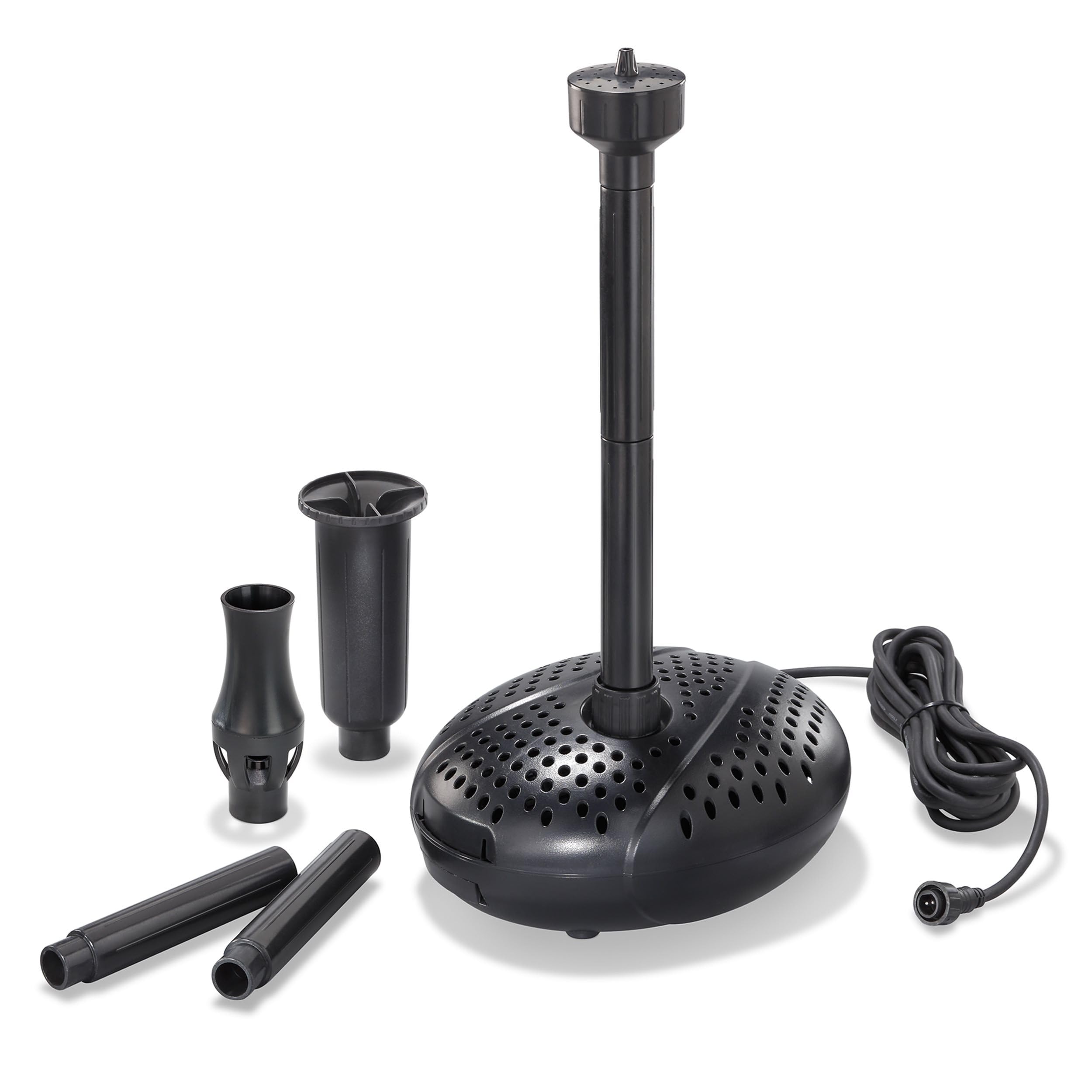 esotec Teichpumpe mit Sprinklerset, Springbrunnenpumpe, Wasserspiel Pumpe, Solarbrunnen Pumpe 2500 l/h 12-18 VDC IP68 außen 101997
