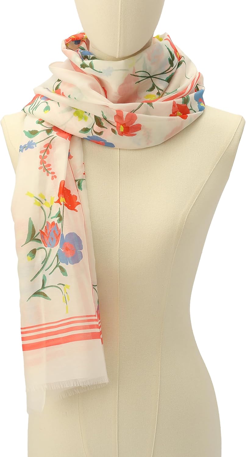 kate spade new york Women's Whimsical Garden Oblong Scarf, Stylish & Lightweight Fashion Accessory - Image 3