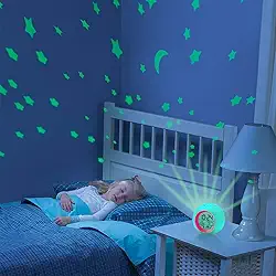 Tarklanda Despertador infantil, projetor lua estrelas despertador, luz noturna que muda de 7 cores, soneca controle de temperatura de toque para quarto de crianças, relógio digital para meninas