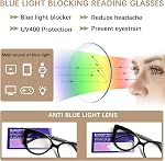 Progressive Multifocus Reading Glasses for Women Blue Light Blocking Spring Hinge Cat Eye Computer Multifocal Readers