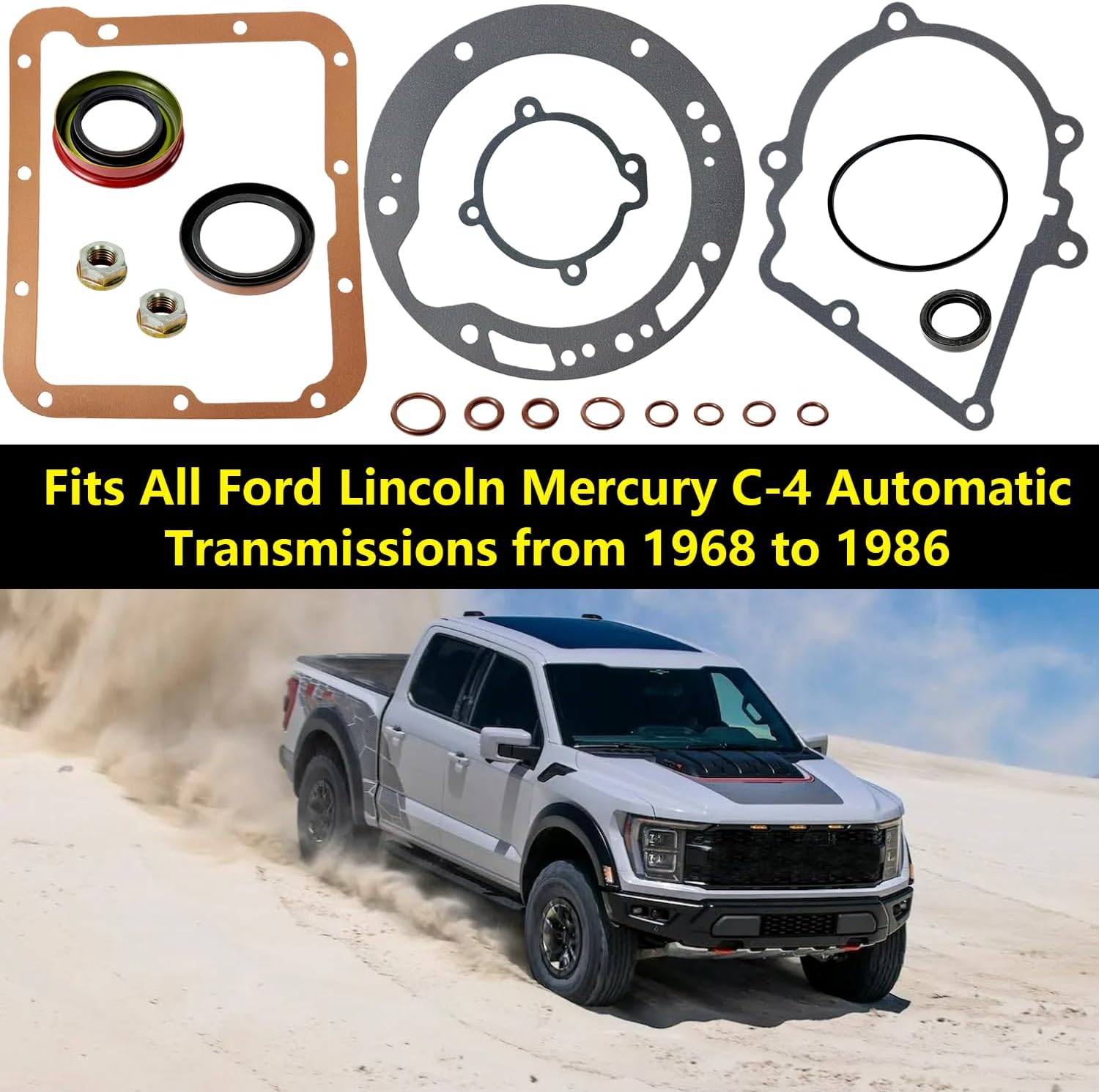 C4 Transmission External Reseal Gasket Seal Kit Compatible with 1968-1986 Ford C-4 Automatic Transmissions Repair Kit