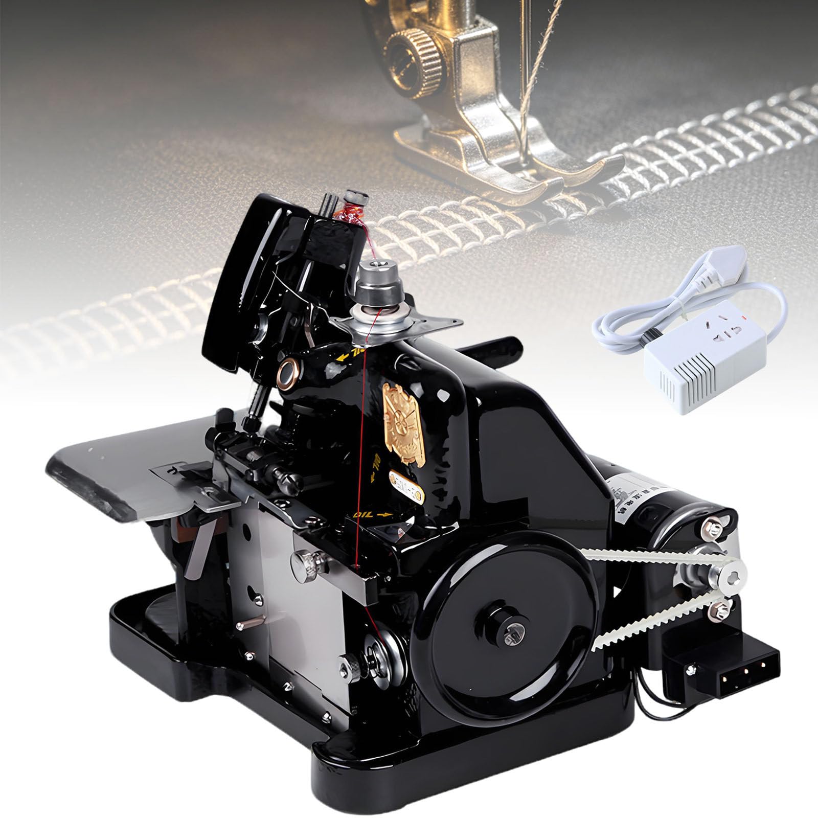 Ymnogjie High Speed Pearl Drilling Machine,250W Sergers Overlock Machines,Adjustable Stitch Length 3000 Stitches per Minute,for Multiple Materials,Cotton,Woolen, Knitwear,Etc Black