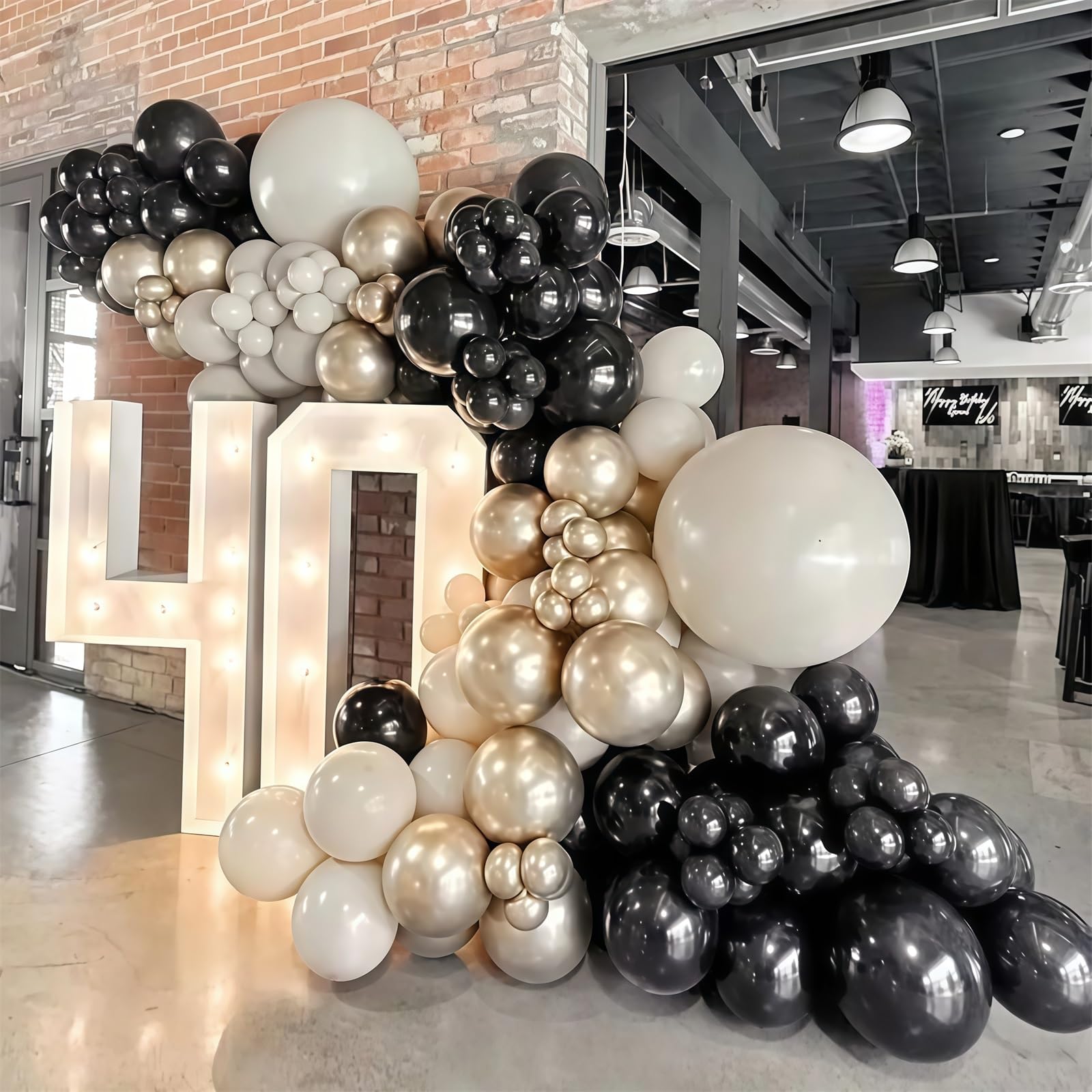 Schwarz-Weiß-Gold-Luftballons, 35 cm, 35 Stück, Schwarz und Weiß, Luftballons mit metallisch-goldenem Konfetti-Ballons für Abschlussfeier, Neujahr, Hochzeit, Ruhestand, Brautparty, Babyparty