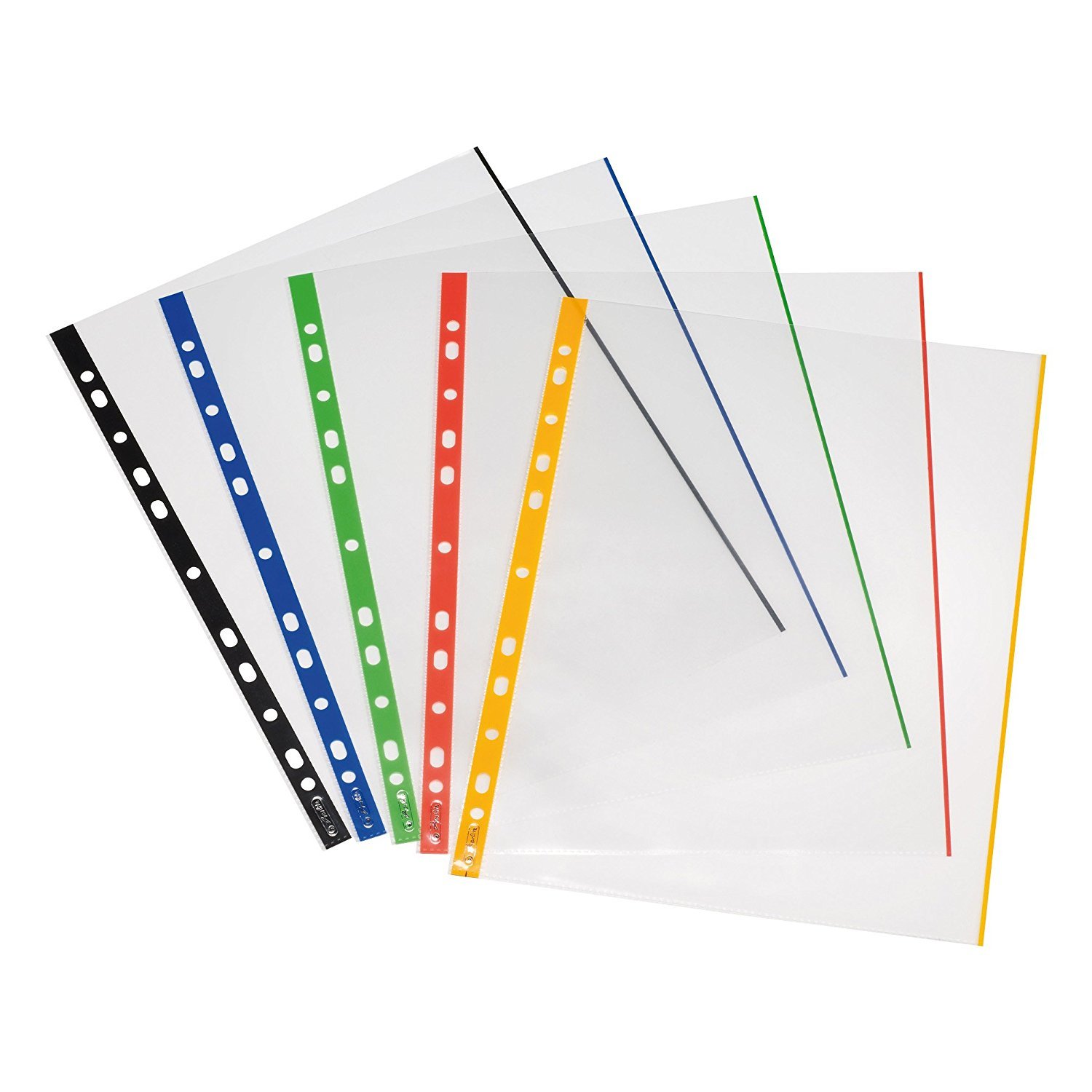 Herlitz A4 Colored Border Punched Pocket (50 Pieces)