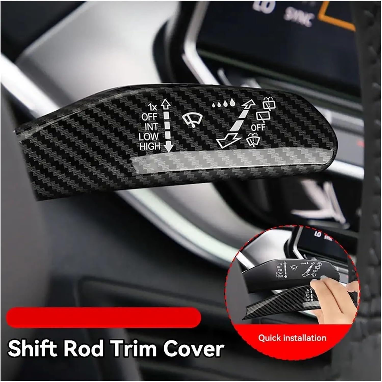 2X Car Wiper Switch Trim Steering Wheel Headlight Switch Control Cover Accessories Fit for VW Fit for VW ID.3 ID.4 ID3 ID4 CROZZ ID6(Black)