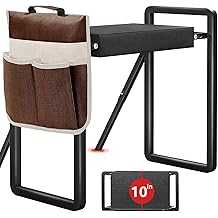 Heavy Duty Garden Kneeler and Seat for Elderly, 400lbs Capacity Foldable Gardening Stool with Support Legs &amp; Thick Pad, Includes Large Tool Organizer Bag, Black