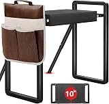 Heavy Duty Garden Kneeler and Seat for Elderly, 400lbs Capacity Foldable Gardening Stool with Support Legs & Thick Pad, Includes Large Tool Organizer Bag, Black (Black)