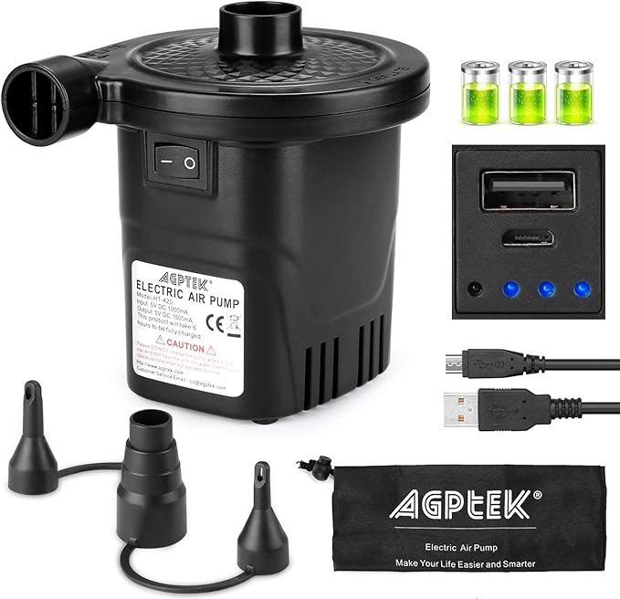 Rechargeable Air Pump, AGPtEK Electric Air Pump QuickFill Inflator