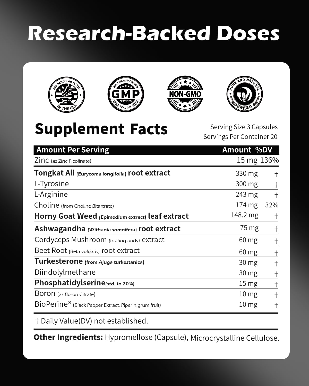 Synergy-T Testosterone Booster Supplement for Men, Total Male Performance, Liposomal Absorption System, 100% Transparency with Ashwagandha, DIM, Turkesterone, Zinc & Tongkat Ali, 60 Count — Amazon image 7