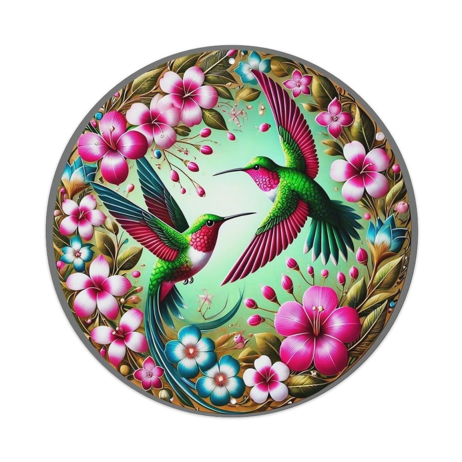 Jdyansheng Vintage Hummingbirds And Flowers Pattern Tin Sign Metal Poster Metal Signs For Home Man Cave Bar Cafe Kitchen Laundry Room Wall Decorations 8X8 Inches