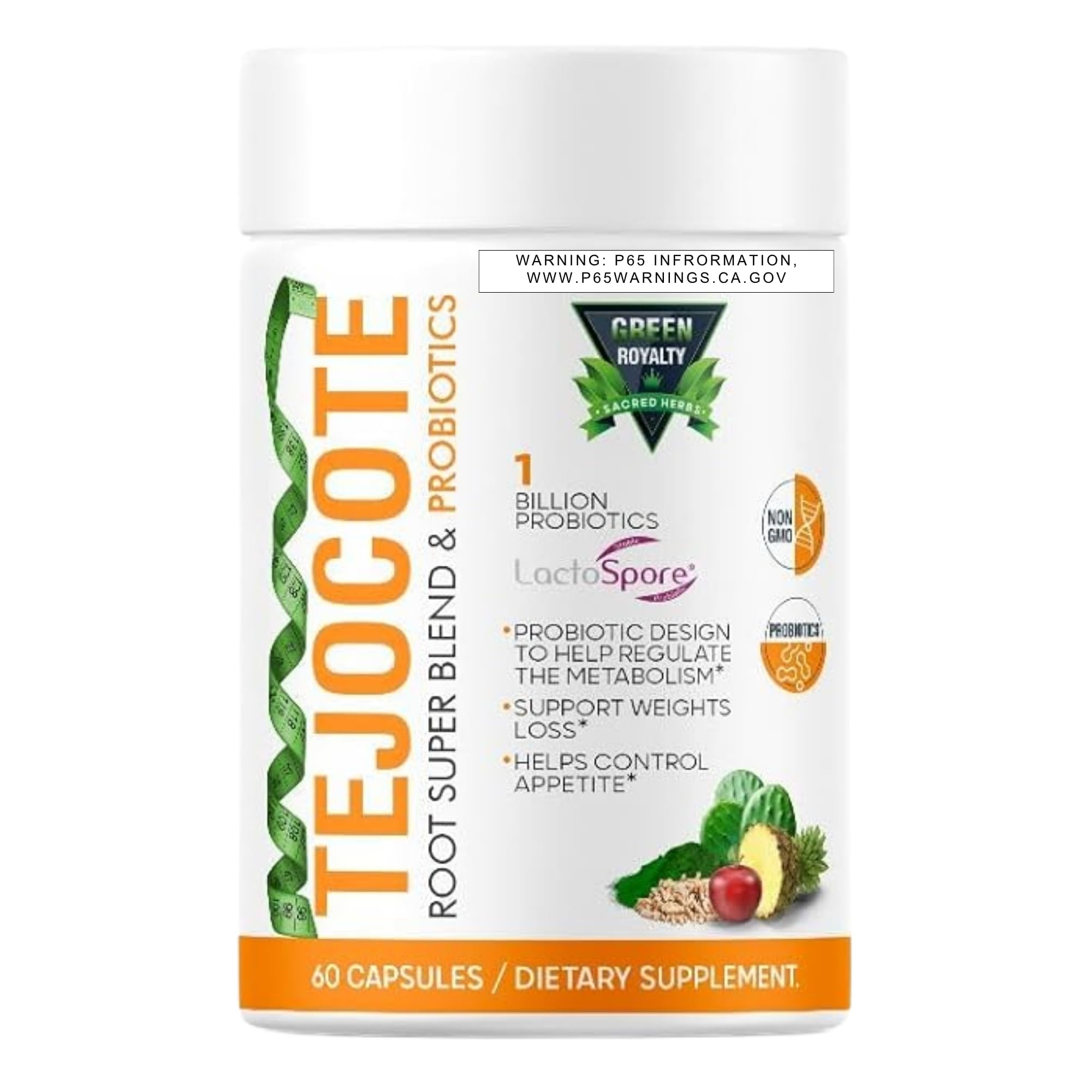 TEJOCOTE Root Super Blend & PROBIOTICS (60Cap) Weight Loss Premium Dietary Supplement | 1 Billion PROBIOTICS | Support Weight Loss |Helps Control Appetite - 2 Month Supply