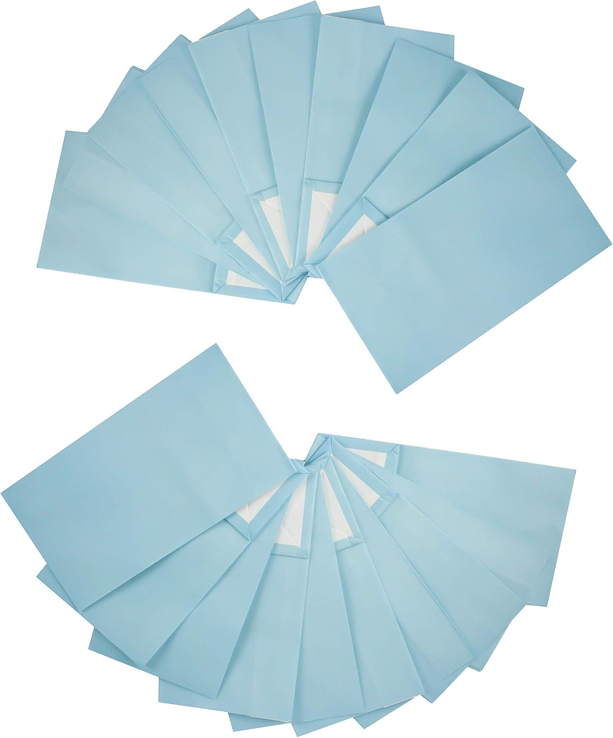 Emartbuy Pack of 20 Christmas Party Bags Gift Paper Bags Grocery Bags Lunch Flat Bottom Paper Bags - Blue - Image 3