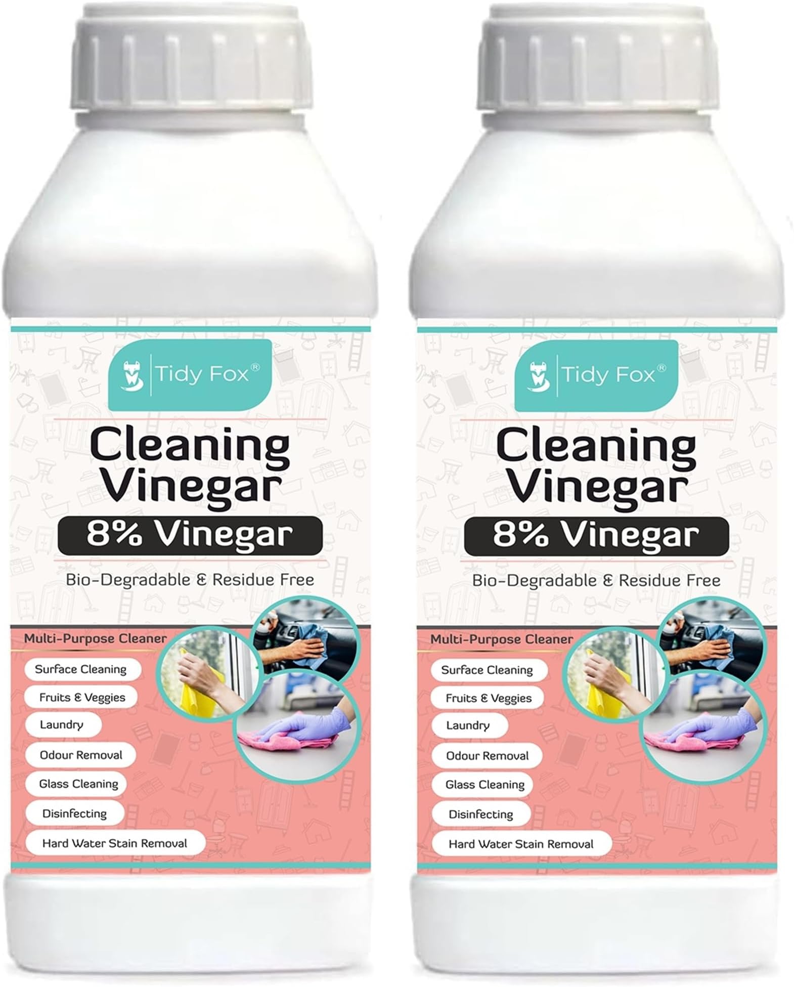 - Vinegar for Cleaning, 8% Concentrated, 2 Ltr [2 Bottles of 1 Ltr Each]