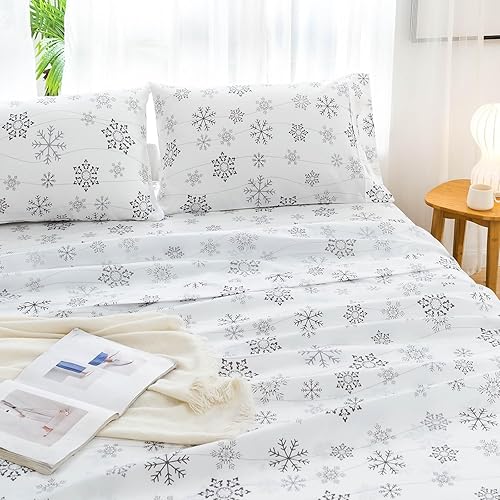 KACEMOO Juego de sábanas Queen de 4 piezas con estampado floral beige, juego de sábanas bohemias de microfibra con bolsillo profundo, lujosas,