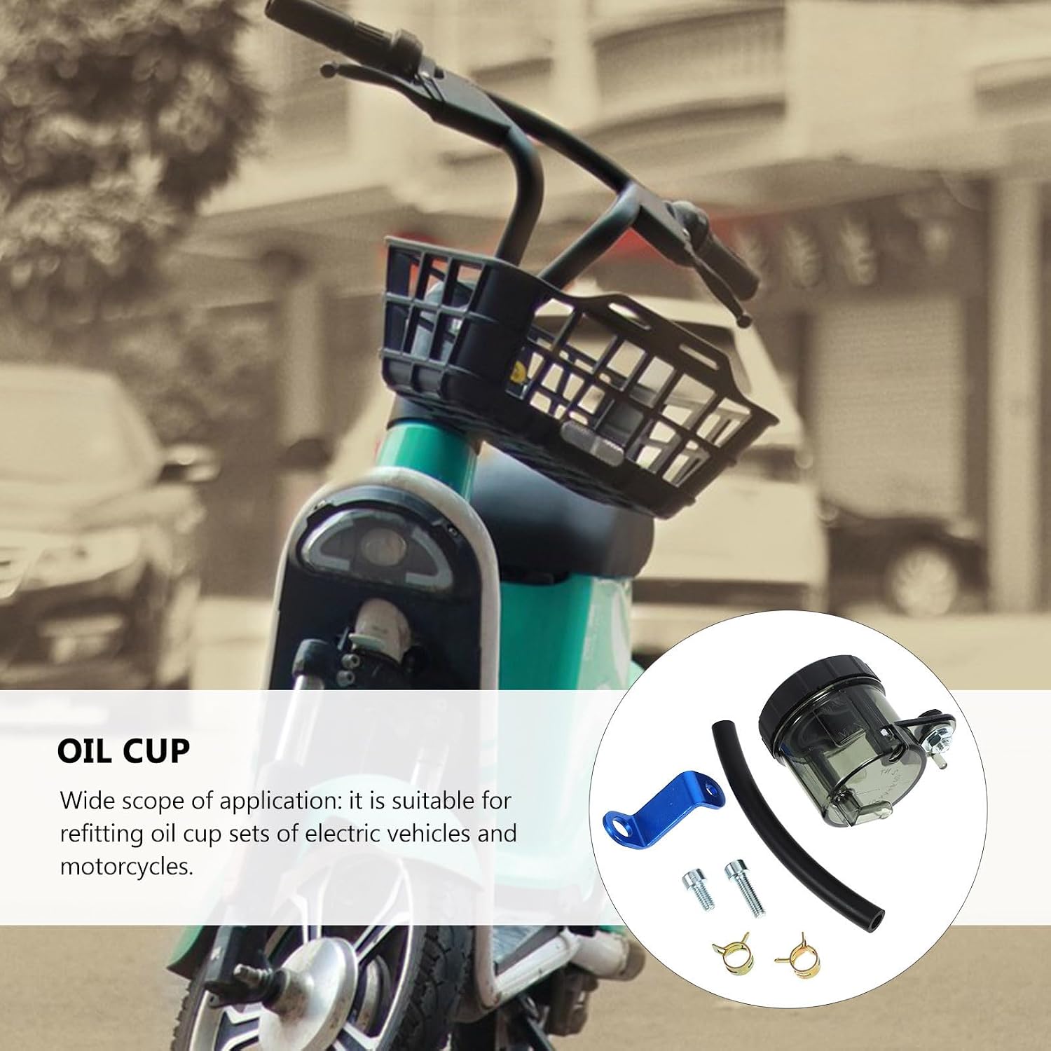 Brake Fluid Reservoir for Motorcycle and Electric Bikes, Front Brake Fluid Reservoir Bottle with Wide Compatibility, Easy Installation, Black Plastic, Stylish Design