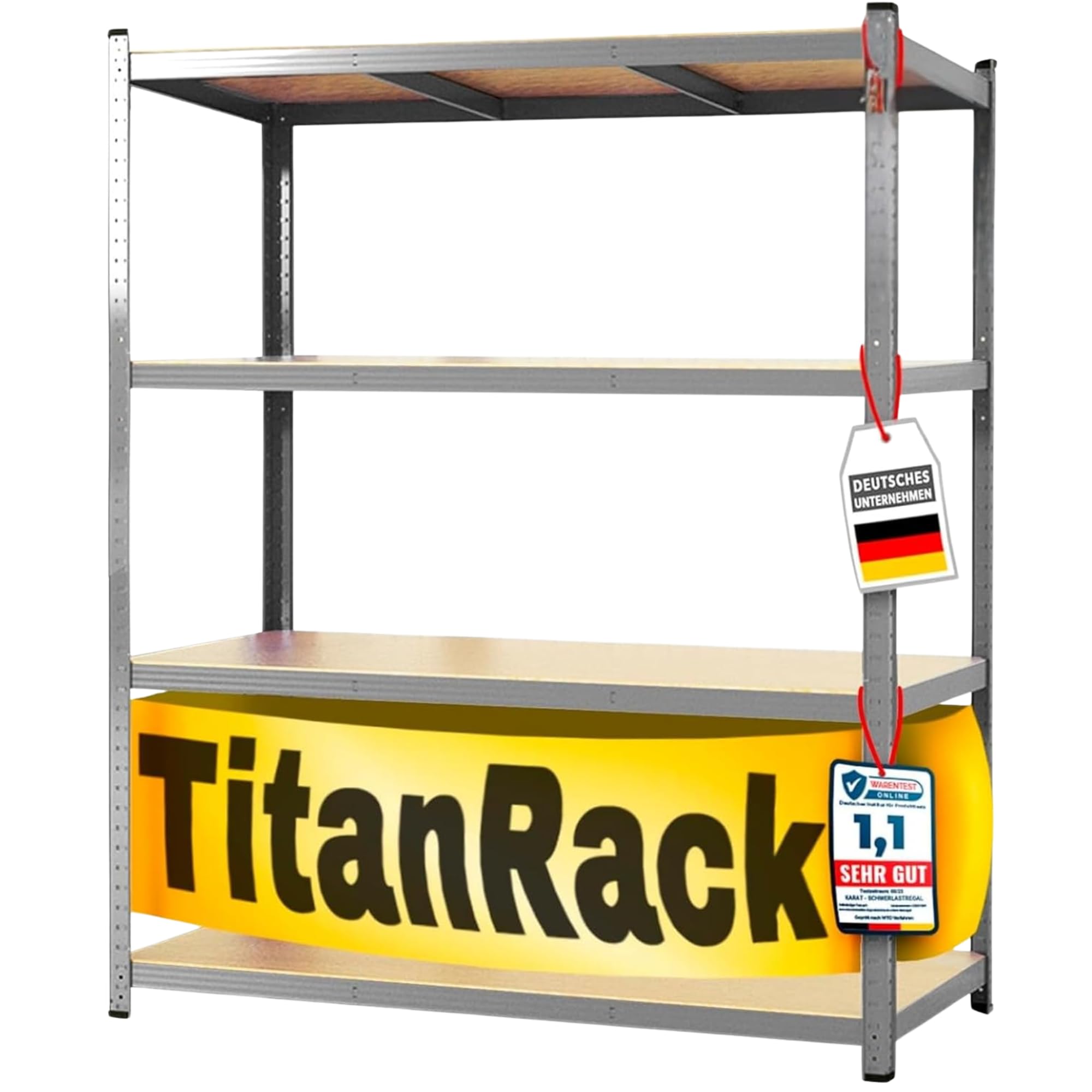 KARAT Heavy Duty Shelves for Garage, Basement, Workshop - Boltless Shelving - Wide Stretch Shelving - Basement Shelving - Corner Shelving - Tyre Shelving - Galvanised Grid Shelving (200 x 180 x 60 cm)