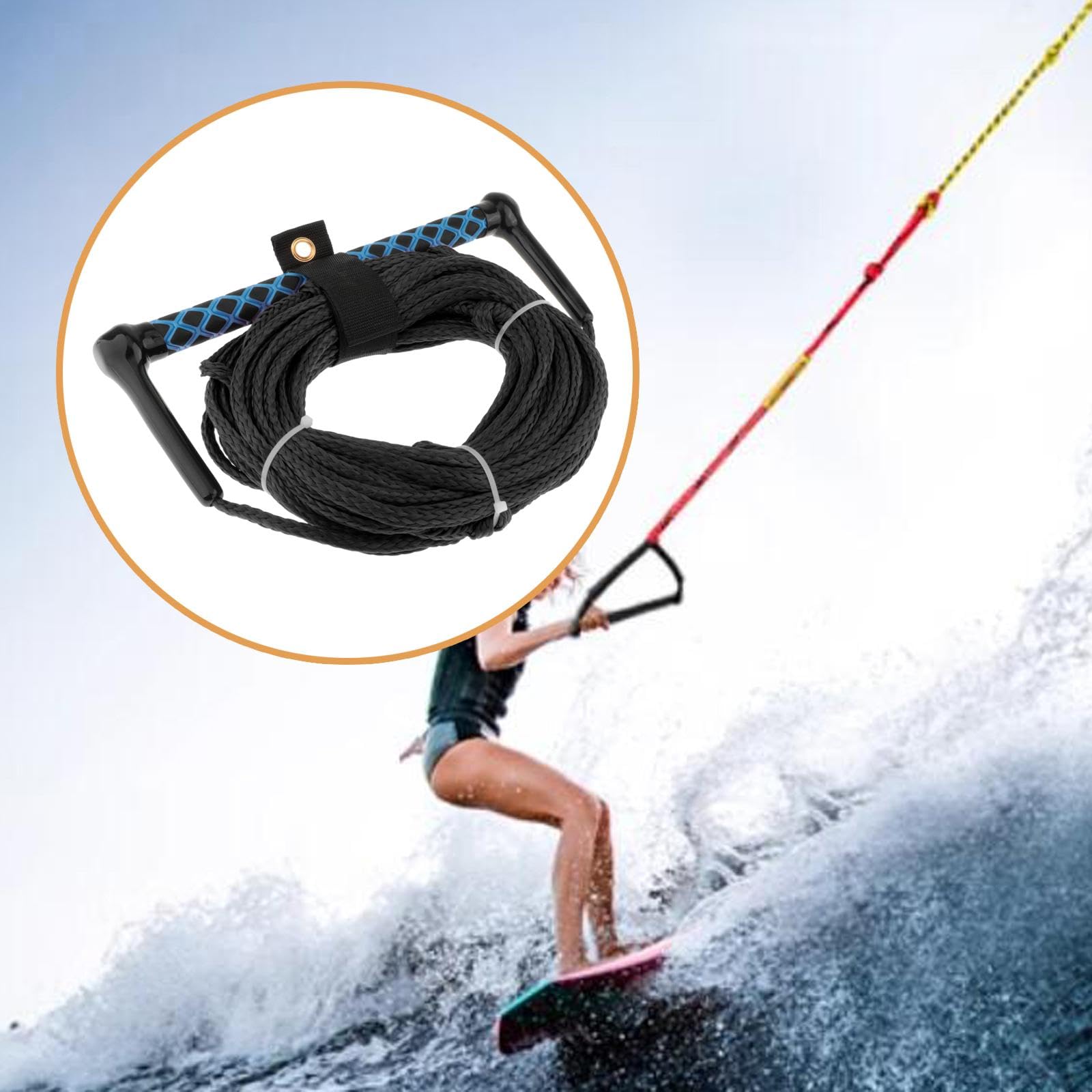 Corda Da Nautico per Traino Barca Wakeboard Surf Materiale PP Durevole E Leggero Impugnatura Ergonomica Antiscivolo Adatta a Sport D'Acqua