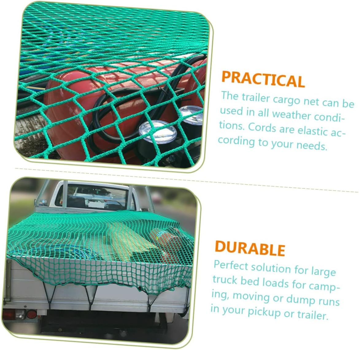 Cabilock Heavy Duty Mesh Cargo Net for Truck Bed Car Truck Accessories Bungee Net Extend Cover