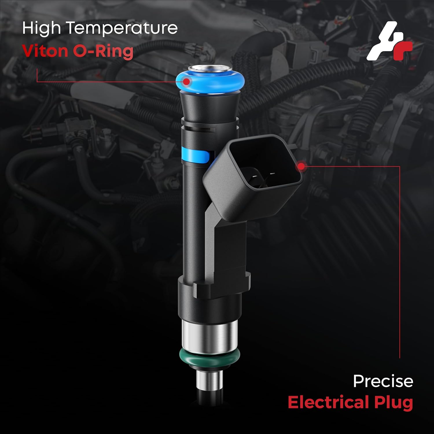 Fuel Injectors, Compatible with Jeep Grand Cherokee Liberty Commander, Dodge Dakota Durango Nitro Ram 1500, Mitsubishi Raider, Ram 1500 Dakota-v6 3.7L, Set of 6, Replace Part 0280158020