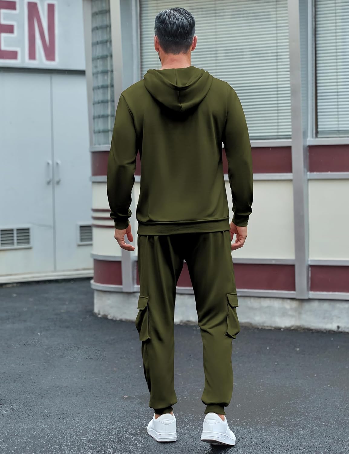 Babioboa Men's Tracksuit 2 Piece Hoodie Sweatsuit Jogging Suit Cargo Pant Set Warm Up Suit Workout Gym Set Fall Outfit - Image 6